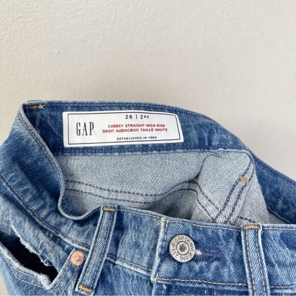 Gap Womens 26 Cheeky High Rise Straight Leg Medium Wash Jeans - Picture 10 of 16